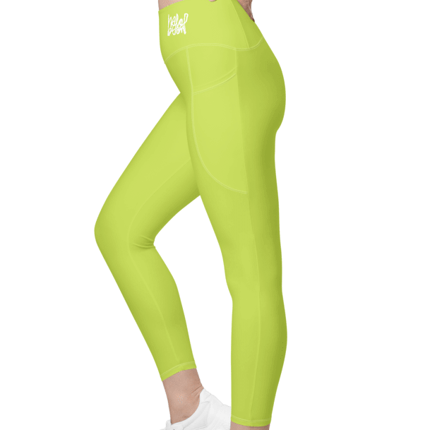 L E G G I N G S with pockets, matcha green, plain